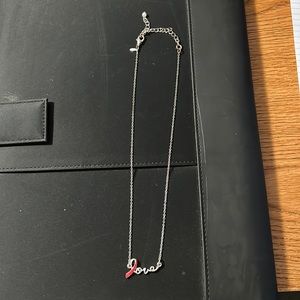 Breast cancer love necklace